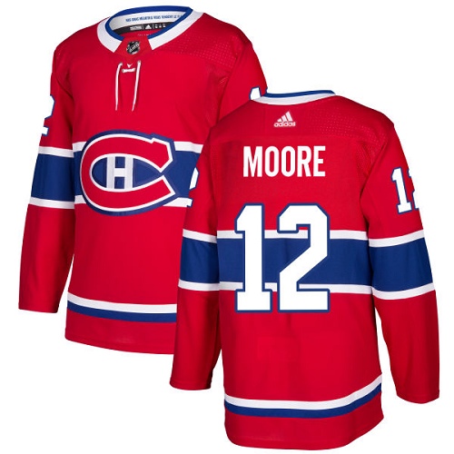 Adidas Men Montreal Canadiens #12 Dickie Moore Red Home Authentic Stitched NHL Jersey->montreal canadiens->NHL Jersey